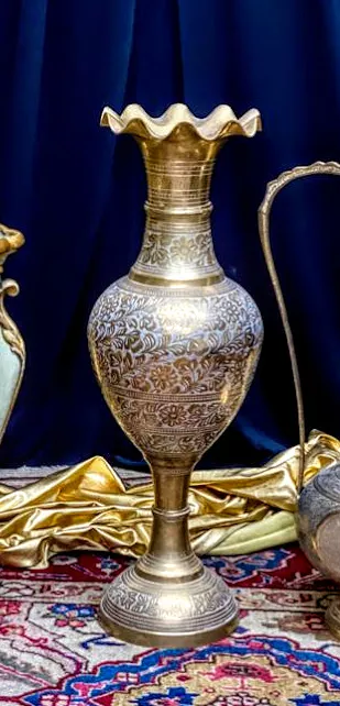 JARRÓN DE BRONCE ORIENTAL XL  AL.T 60  BOCA 18 CM