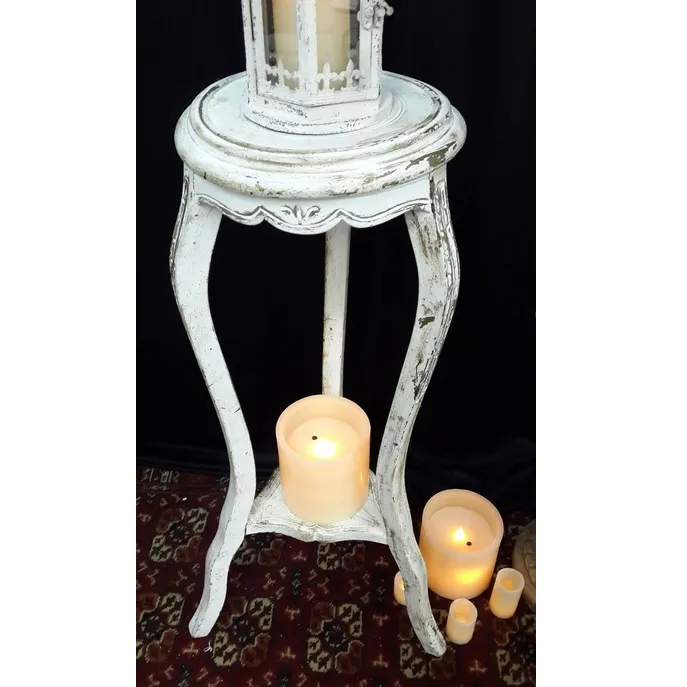 PEDESTAL BLANCO  ALTO   PROVENZAL  Diam.28 cm ,Alto 95 cm 
