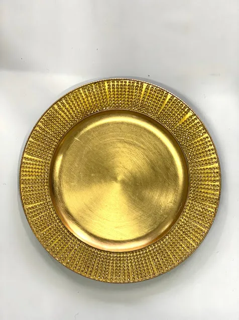 PLATOS  DE SITIO CON  STRASS  ORO (CS039)