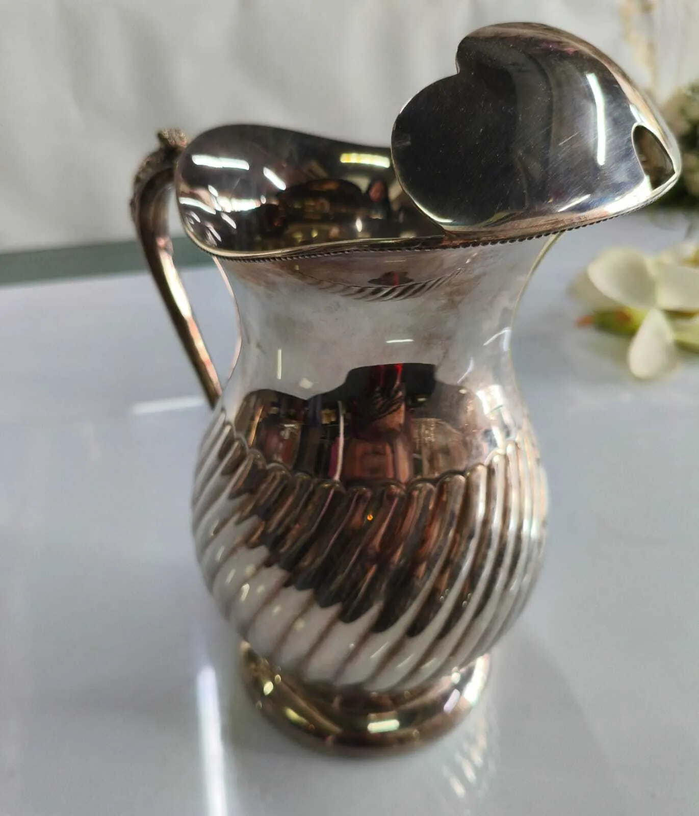 JARRA DE PLATA ANTIQUE  PLATA LAPPAS  "JPAL21"  16 X 16 CM 