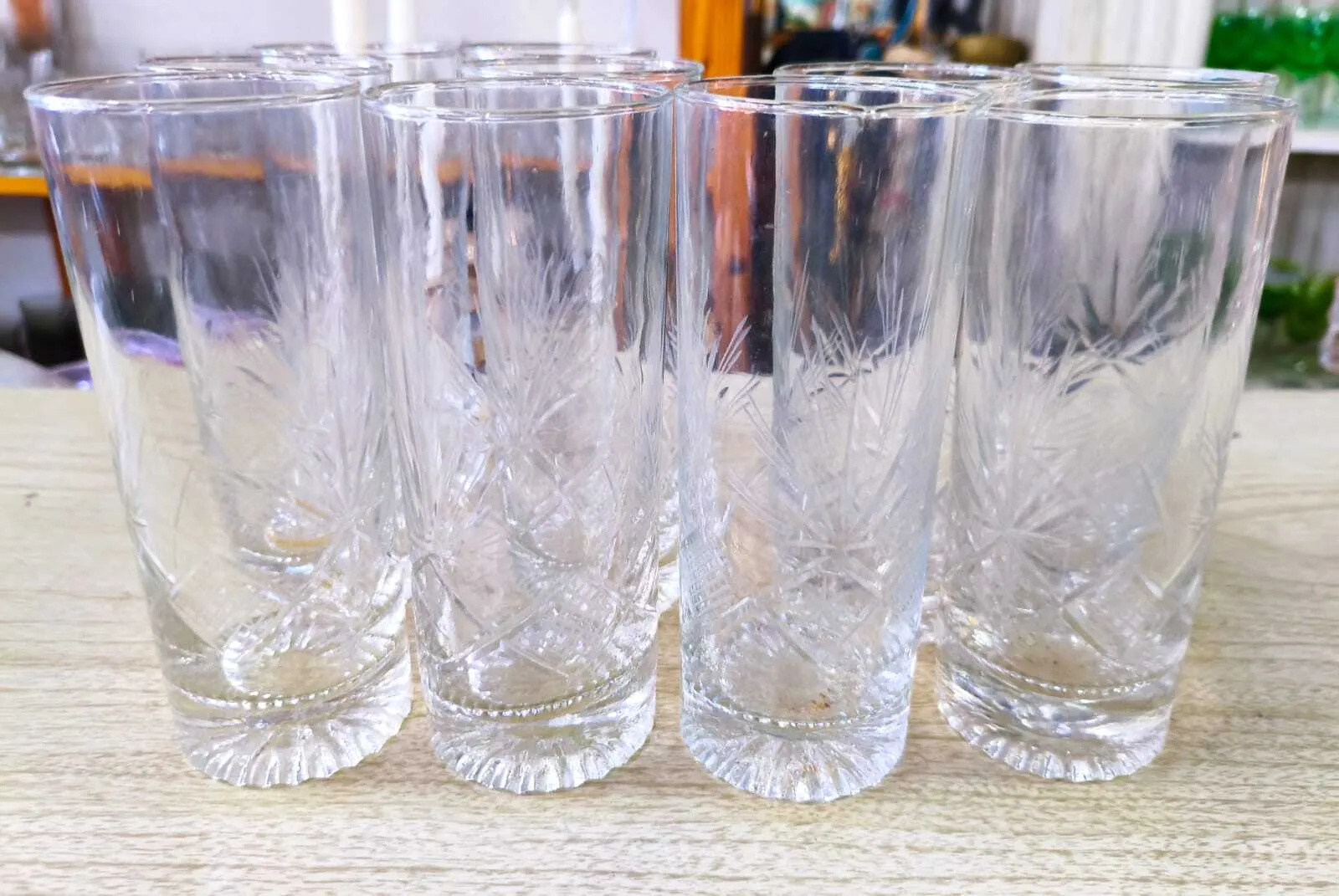 VASO TRAGO LARGO DE  CRISTAL ANTIQUE  MIX & MACH