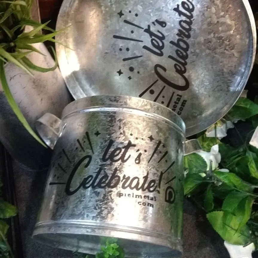 HIELERA DE ZINC - Lets Party -diam 20cm alt 18 cm