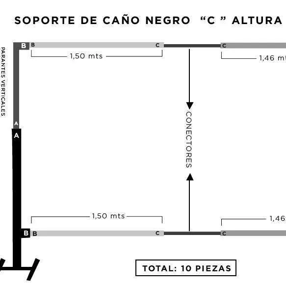 SOPORTE BLANCO "J 1 " ( 1,50 /3,0 MT )