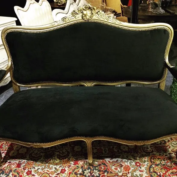 SILLON  VERSALLES   PANA NEGRA 2 Cuerpos.(SV02) 1.35 X 0.55.  Alt .1,10