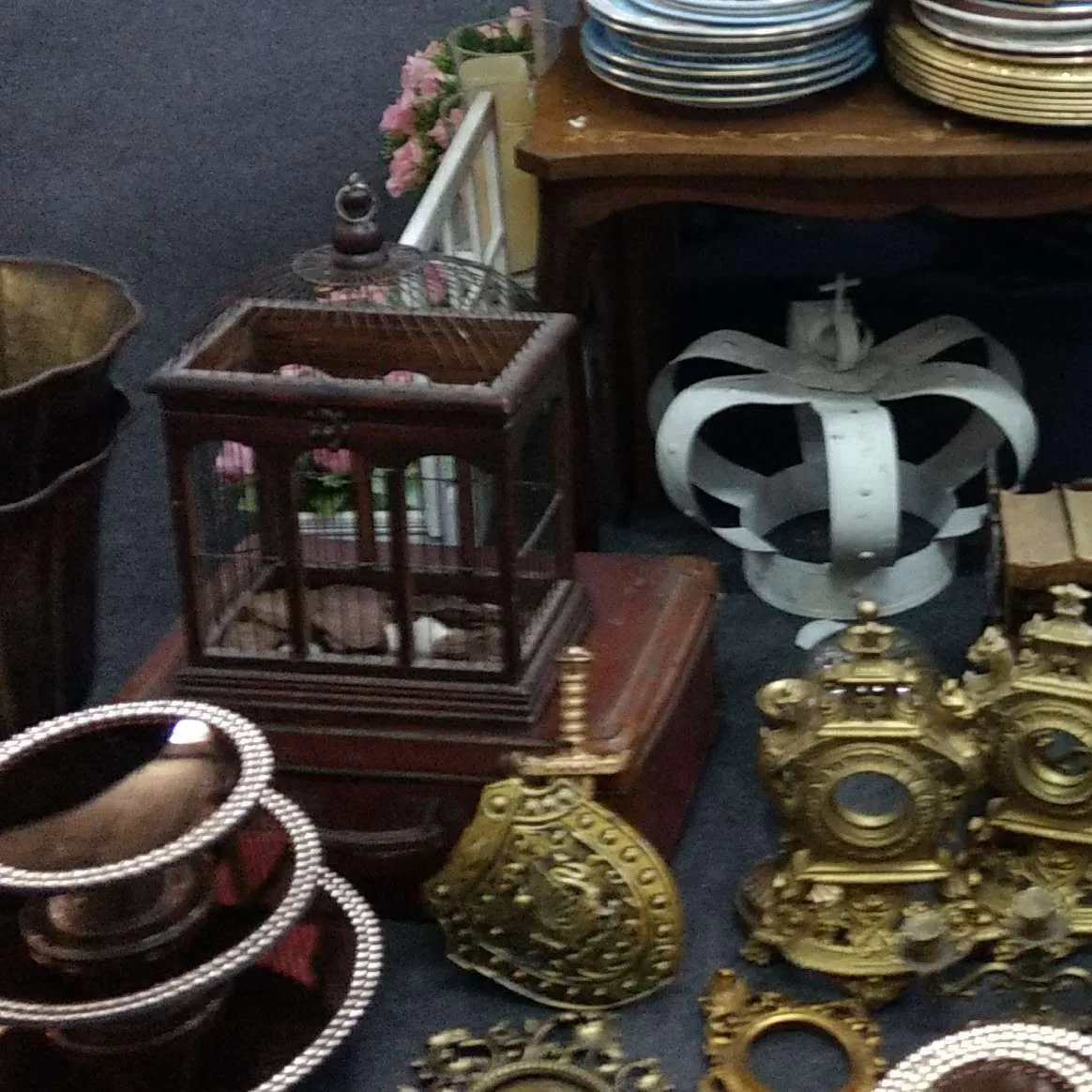 Valija cuero marrón con borde puntilla (VC2)