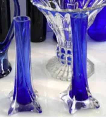 FLORERO VIOLETERO CRISTAL AZUL MURANO ALT 20 CM (FVCA))