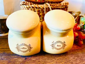 FRASCOS DE  COCINA  PORCELANA COFFE - TEA