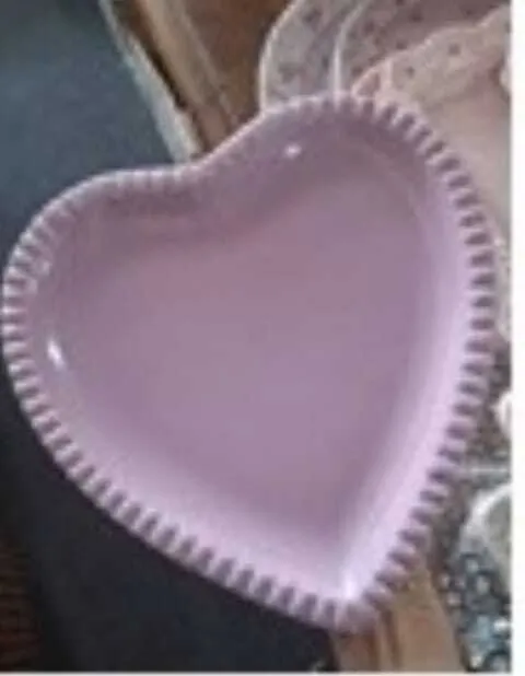 PLATO CERAMICA "Rosa-Lila Corazon"
