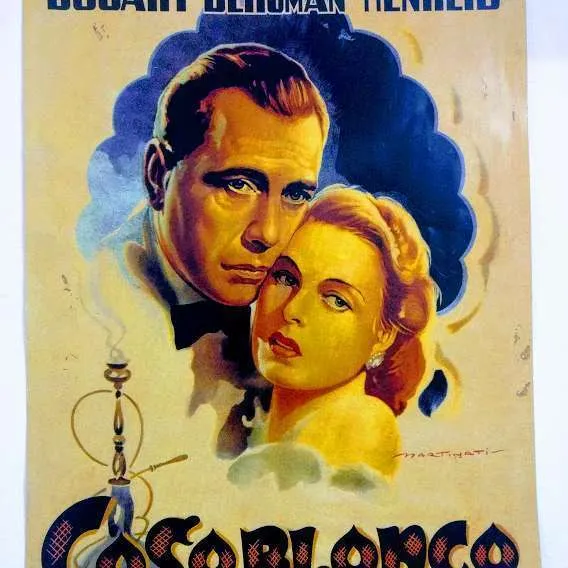 POSTER  CINE "CASABLANCA" 0.35 X0.50 MT (CON PIE)