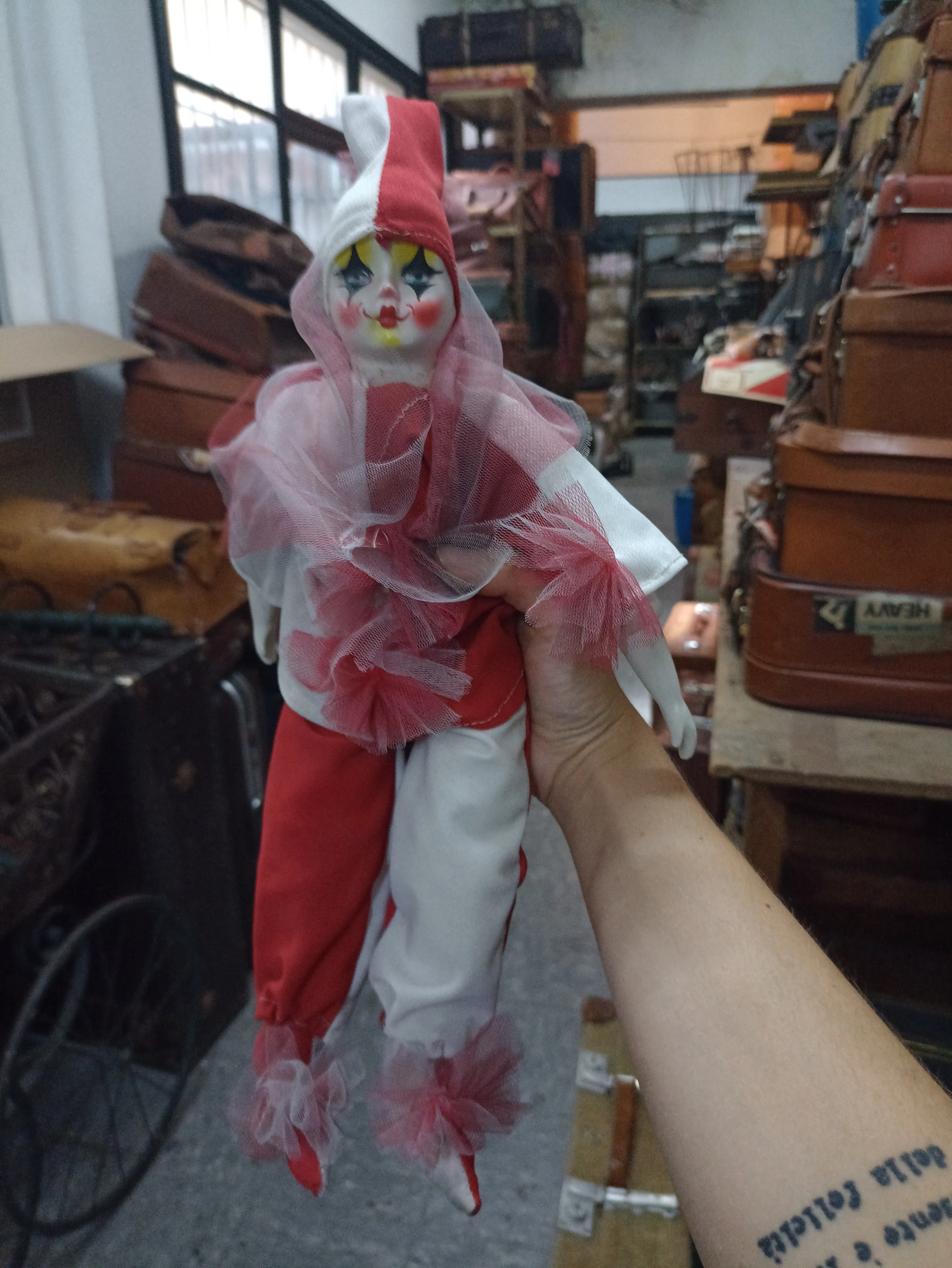 PAREJA  DE PAYASO ARLEQUI  DE PORCELANA 