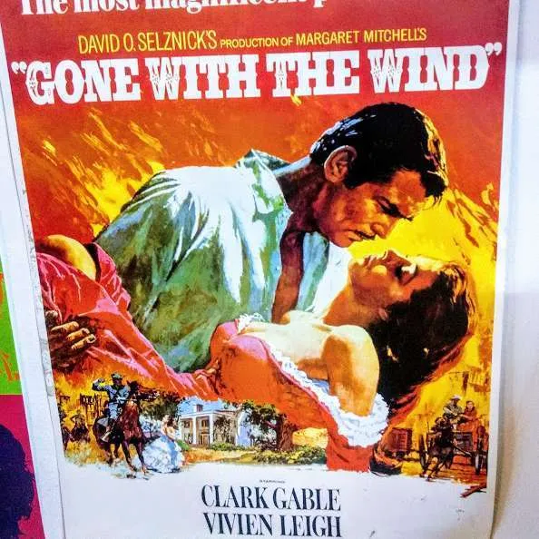 POSTER  CINE " GONE WITH THE WIND" 0.35 X0.50 MT  (CON PIE)
