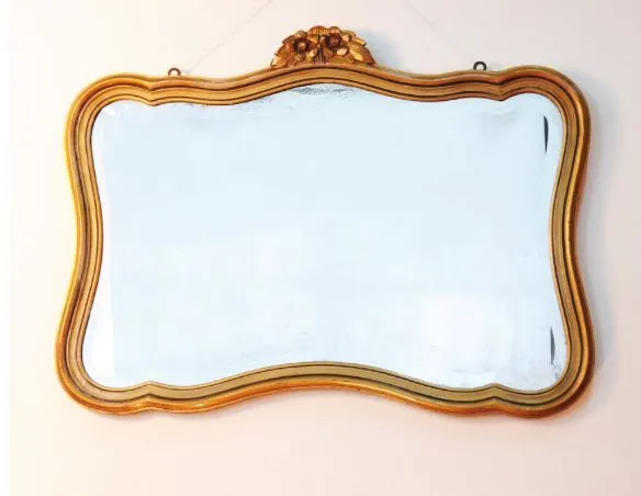 ESPEJO  FRANCÉS  PROVENZAL  ANTIGUO  66X40CM