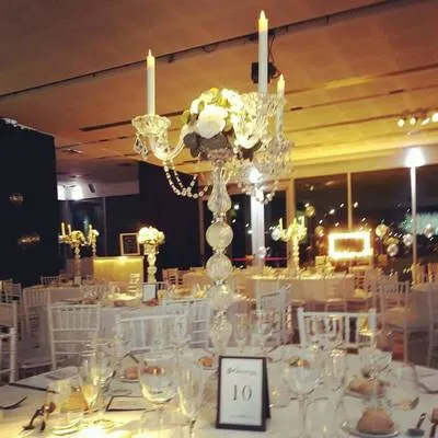 Candelabro Cristal  3 velas 75 cm