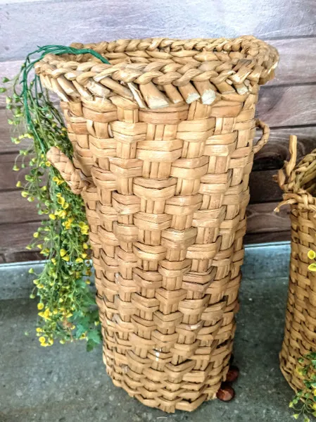 CANASTO TUBULAR ALTO MIMBRE CLARO  CTM65 - DIAM 30 X 65 CM ALT