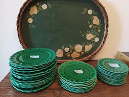 PLATO PLAYO CERAMICA ESMALTADA VERDE  25CM
