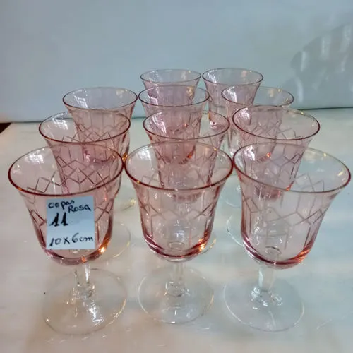 COPA  CRISTAL  ROSA ANTIQUE  "E"  10 X 6 CM 