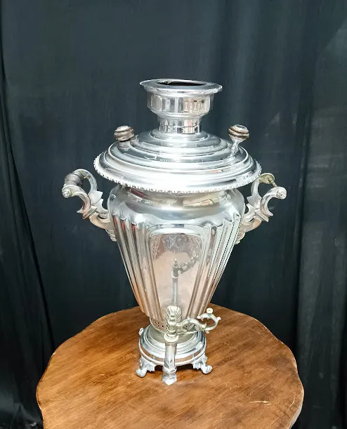 SAMOVAR RUSO PLATA ANTIQUE  - ALT. 60 CM X DIAM. 40 CM 