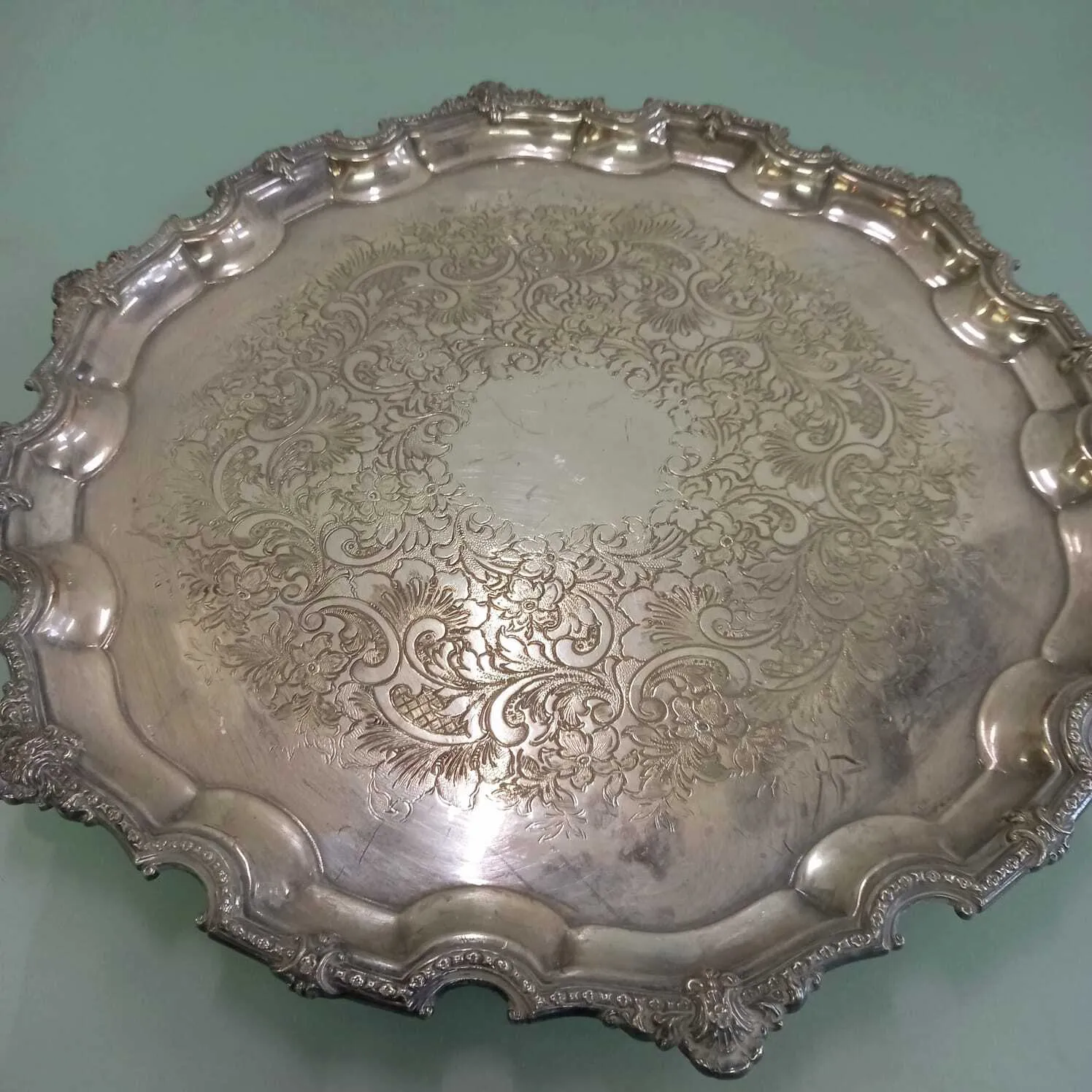 BANDEJA PLATA ANTIQUE "BPA 3679" Diam. 33CM