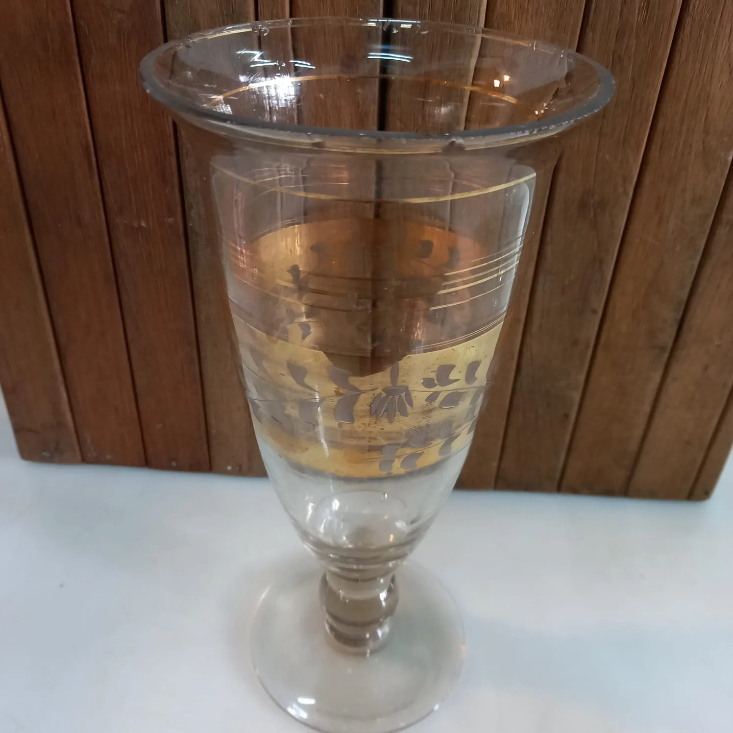 FLORERO CRISTAL ANTIGUO  "FCAO33"  12 X 31 CM