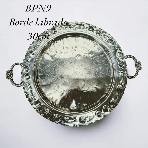 BANDEJA PLATA ANTIQUE " BPAN9" BORDE LABRADO - 30 CM