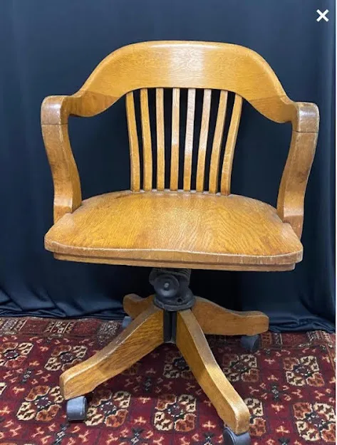 SILLON DE ESCRITORIO GIRATORIO ROBLE ANTIQUE