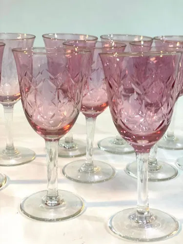 COPA  CRISTAL  ROSA ANTIQUE  "C"  14 X 7CM 