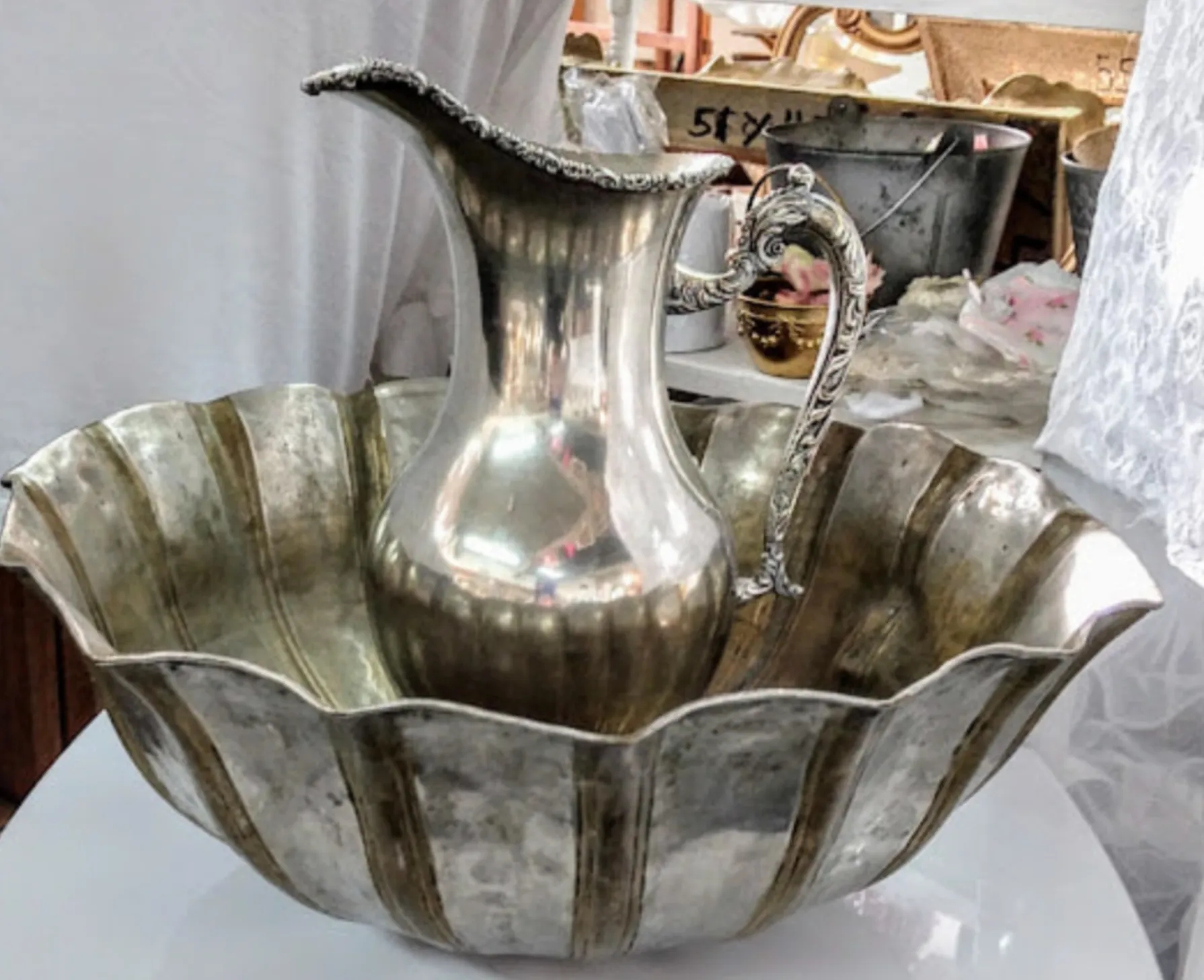 JOFAINA DE PLATA JARRA +  CUENCO  04