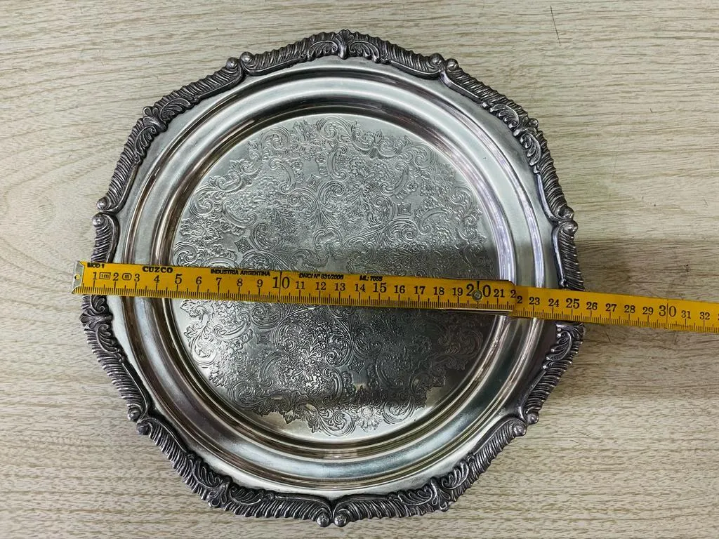 BANDEJA PLATA ANTIQUE  "BPAN15 " -diam 26 cm