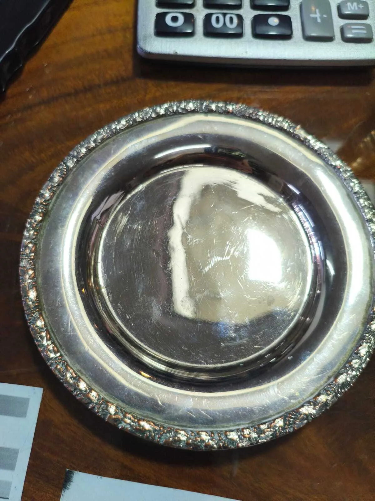 BANDEJA REDONDA  DE PLATA ANTIQUE "BPR16" 16 CM  