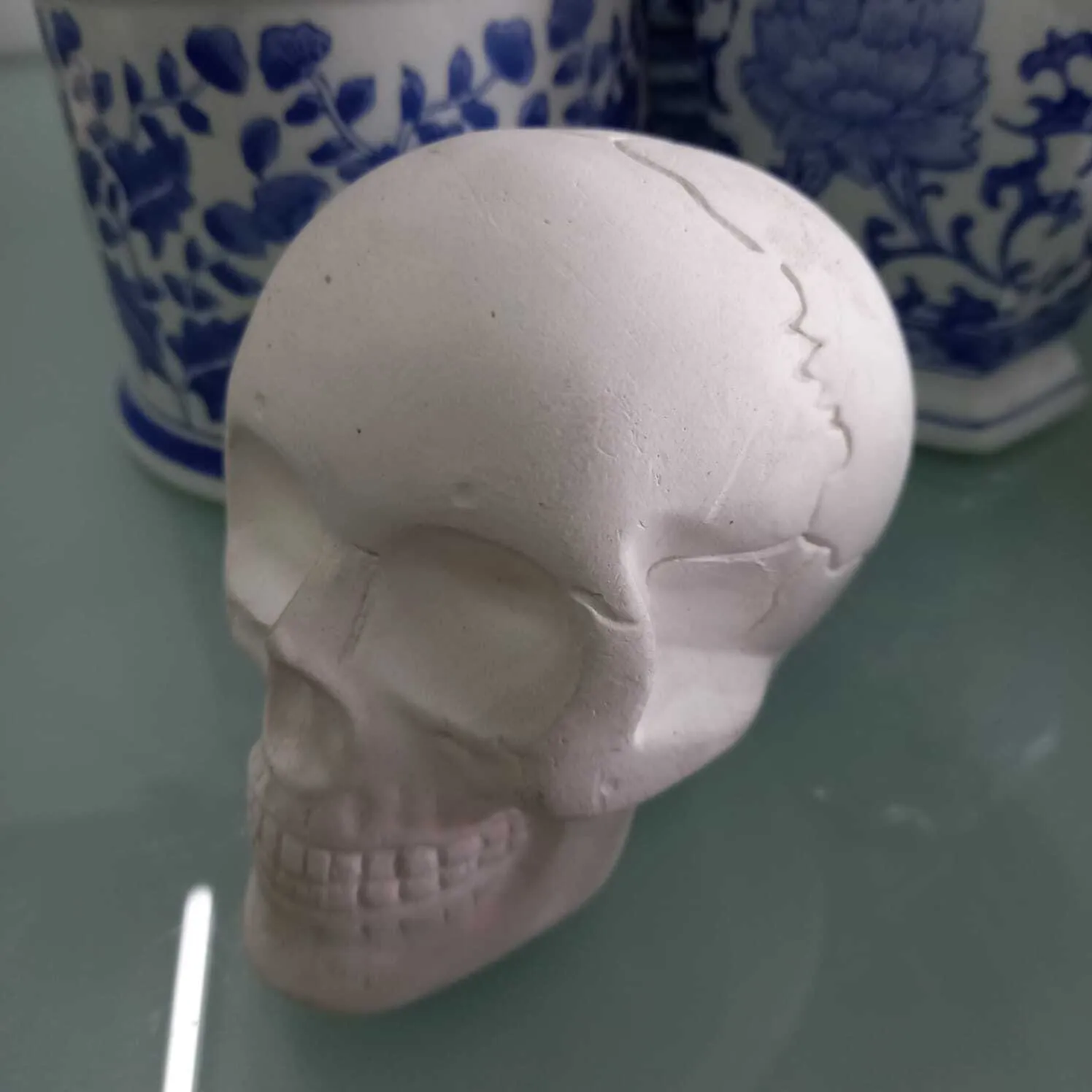 CABEZA DE CALAVERA  DE YESO 10 X  10 CM 