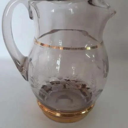 JARRA DE CRISTAL  Y ORO JCO1