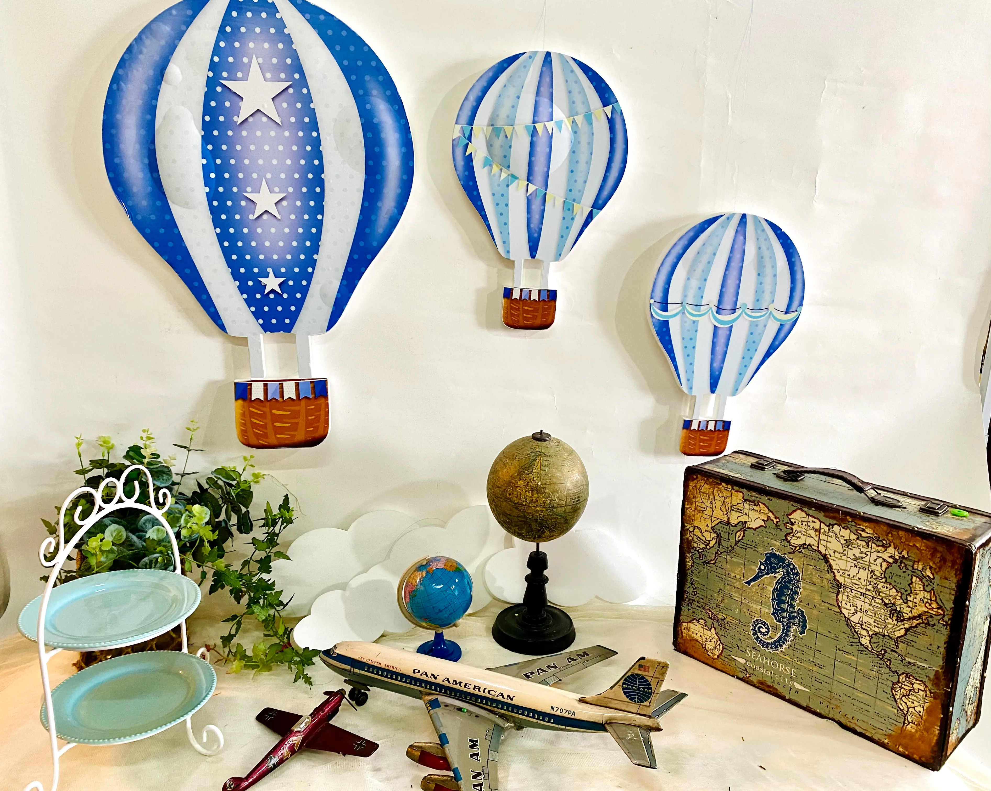 JUEGO DE 3 GLOBOS AEROSTATICOS  0.45X 0.70 / 0.28X 0.42