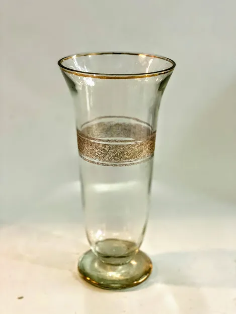 FLORERO CRISTAL ANTIGUO ORO "FCAO21" 15 X 25 CM 