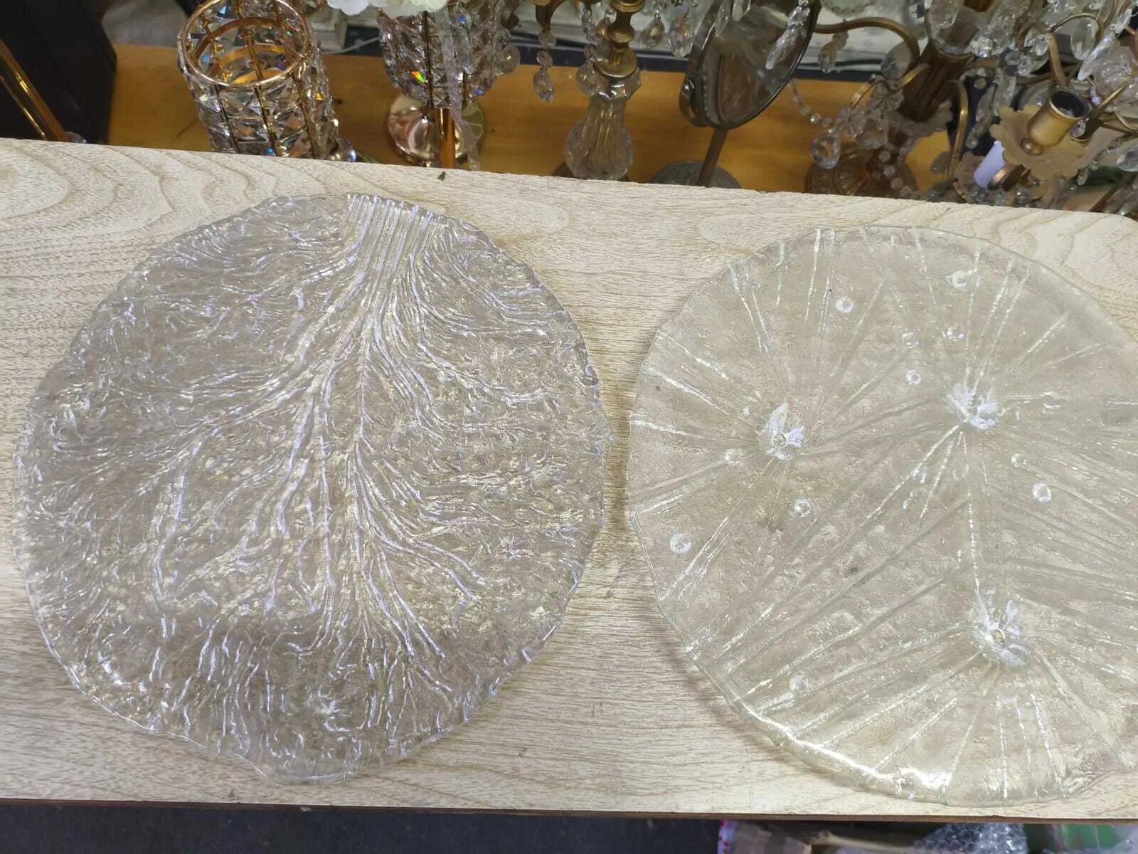 BASE DE VIDRIO REDONDA   DIAM  33  Y  35 CM  