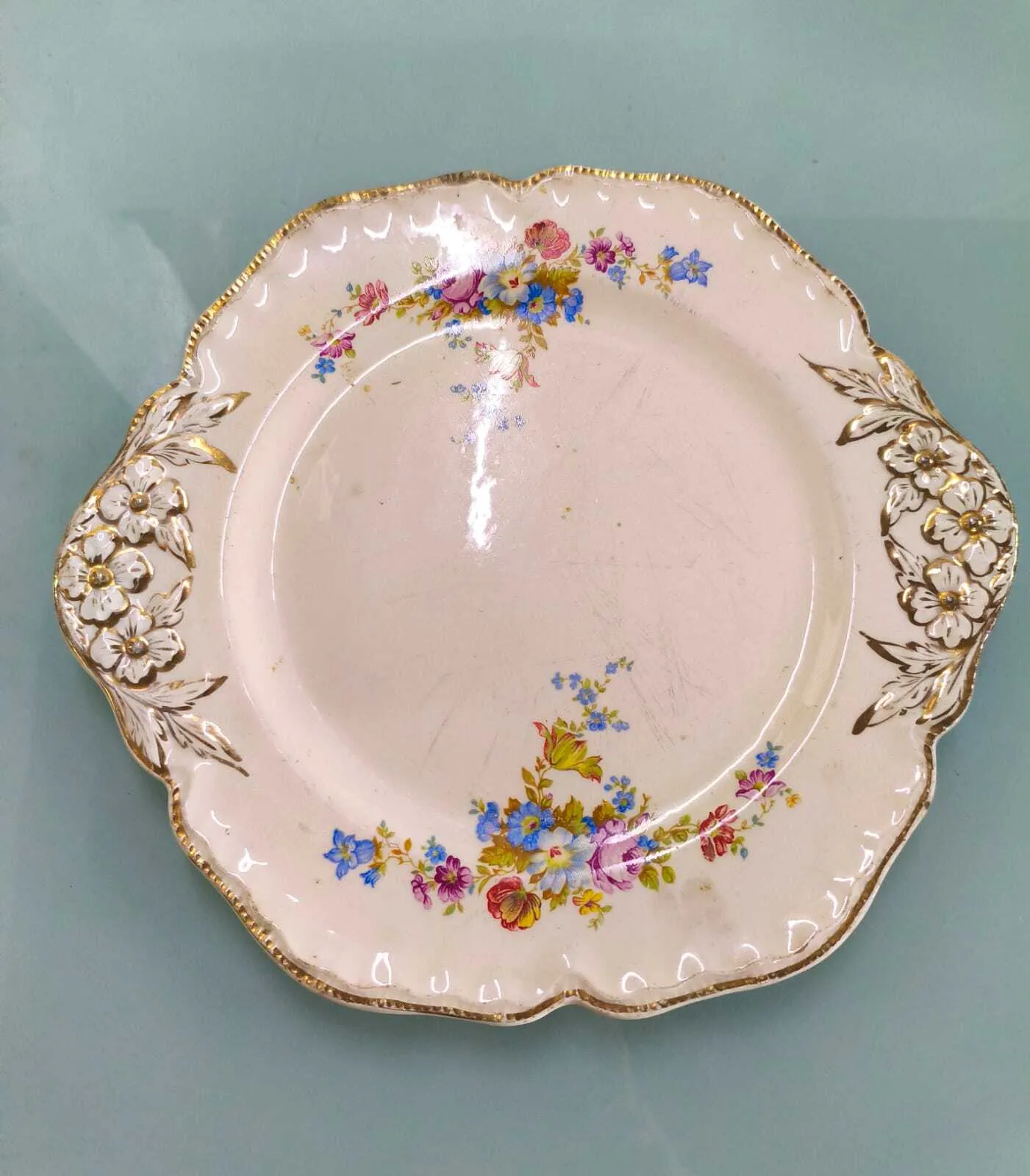 BANDEJA  DE PORCELANA  VOGT CON  FLORES mED:30 X  27 XM  