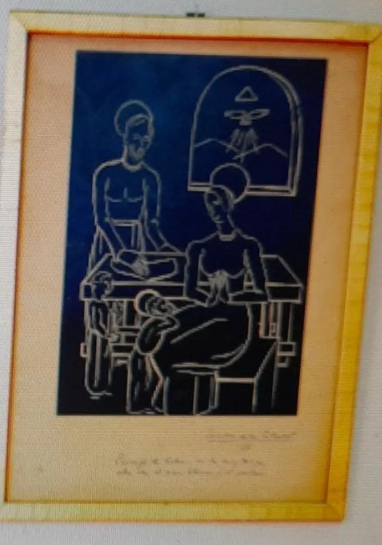 CUADRO SERIFRAFÍA MARCO ORO "LIBERTAD" 32X24