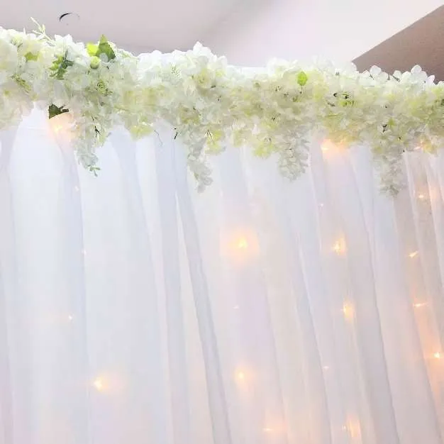 GUIRNALDA "FLORES BLANCAS "  Medida 3,0mt ( 3X1 mt)