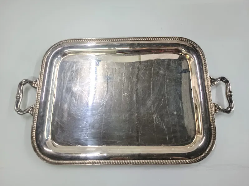 BANDEJA DE PLATA ANTIQUE "BPR45 " TOLEDO CORDON " -  45 X33 CM