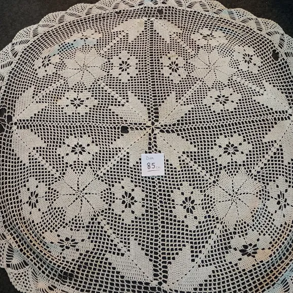 CARPETA  REDONDA  CROCHET CRUDO  CRC2  85 CM