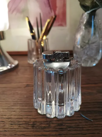 ENCENDEDOR DE MESA CRISTAL ESTRIADO