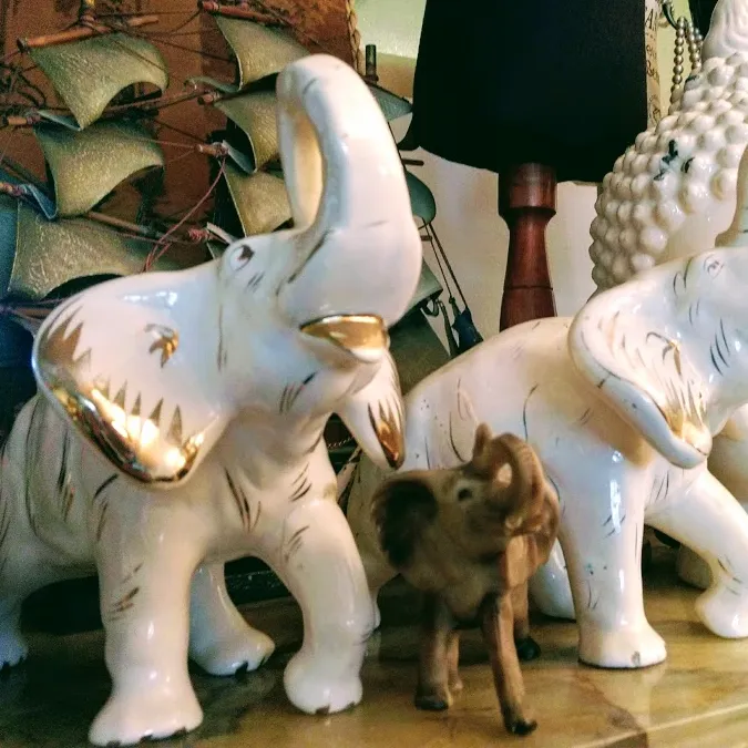 ELEFANTE CERÁMICA ANTIGUO 30 X 15 ALT