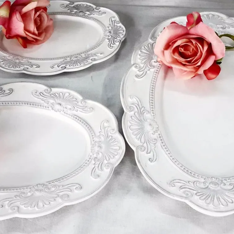 BANDEJA FLORENTINA  OVAL  MEDIANA  30 X 22 CM  (CB026)