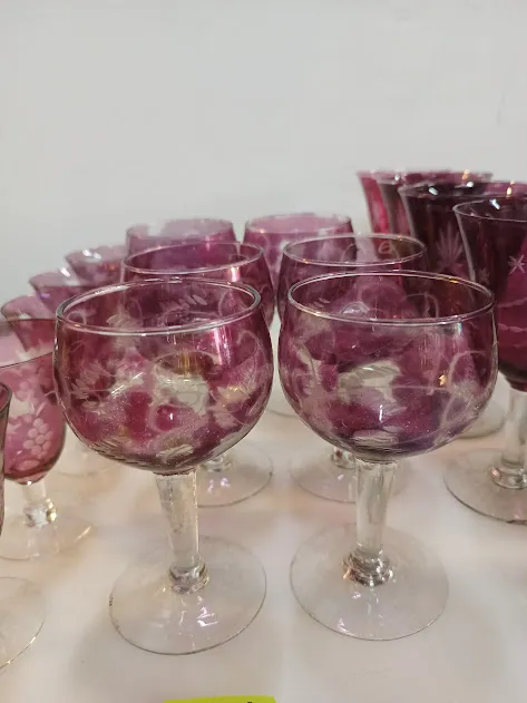 COPA CRISTAL ROJA/ BORDO "B" ALT 13 X 7 cm