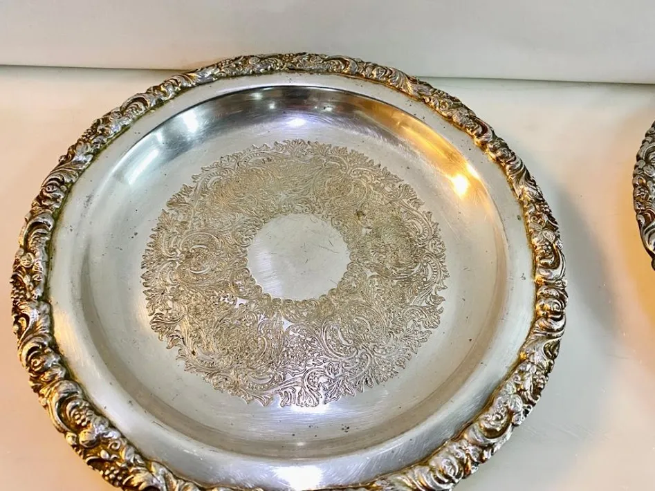 BANDEJA PLATA ANTIQUE  "BPA  10"  diam.24 cm