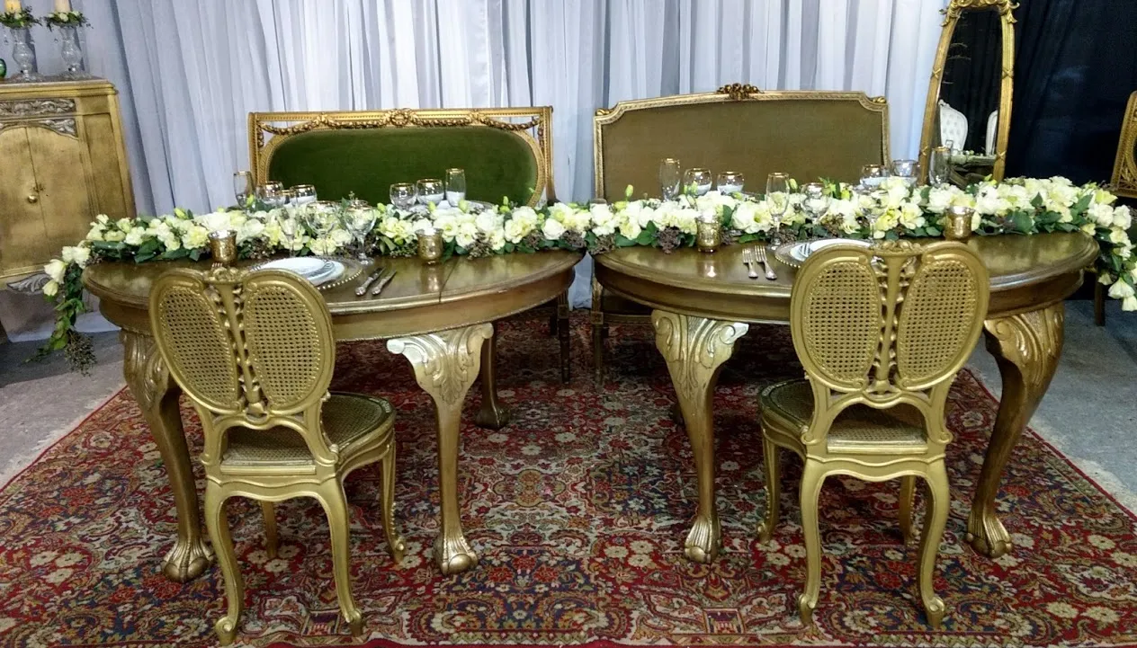 MESAS OVAL REINA ANA ORO  ANTIQUE  1.40 X1.10 MT