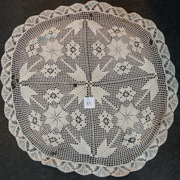CARPETA  REDONDA  CROCHET CRUDO  CRC2  85 CM
