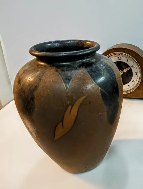 JARRON  CERAMICA TONOS MARRON Y NEGRO  "JCM"