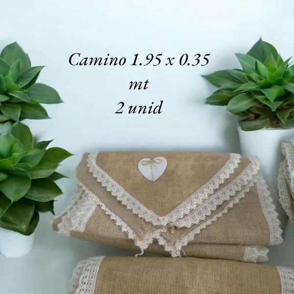 CAMINOS DE ARPILLERA  CON PUNTILLAS  TRIANGULO 195 x 40 cm