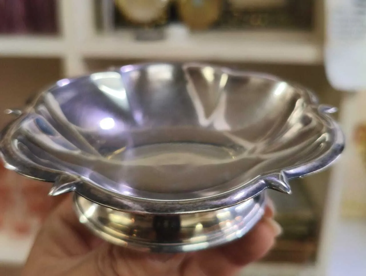 MINI CENTRO  DE PLATA ANTIQUE CON  BASE "MCPAB" Diam 10 cm Alto  3 cm 