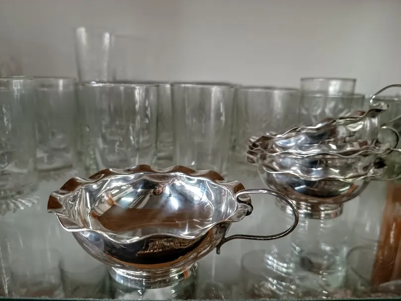 COMPOTERAS DE PLATA  CON ASA "ONDAS"   "CPO"  